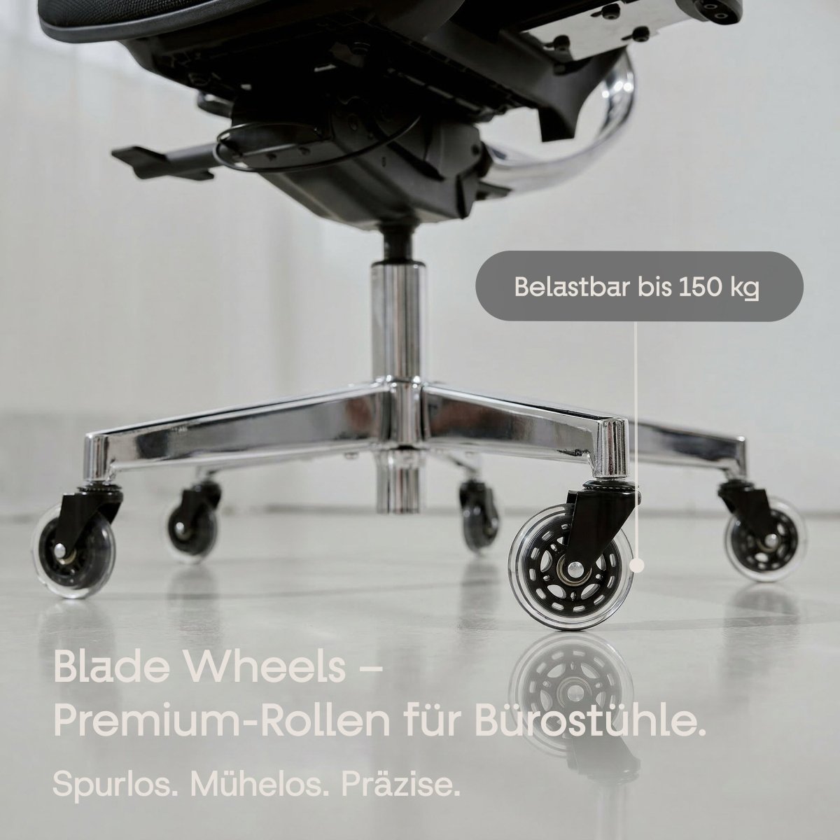 CLOUVOU Blade Wheels – PU - Bürostuhlrollen | 5er - Set - Clouvou