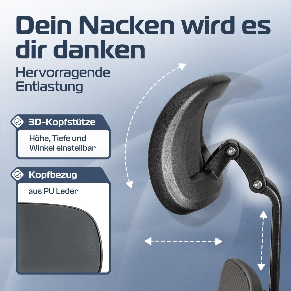 CLOUVOU CleverSeat - Ergonomischer Bürostuhl "Zeitloses Design trifft auf unschlagbare Qualität" - Clouvou #farbe_grau