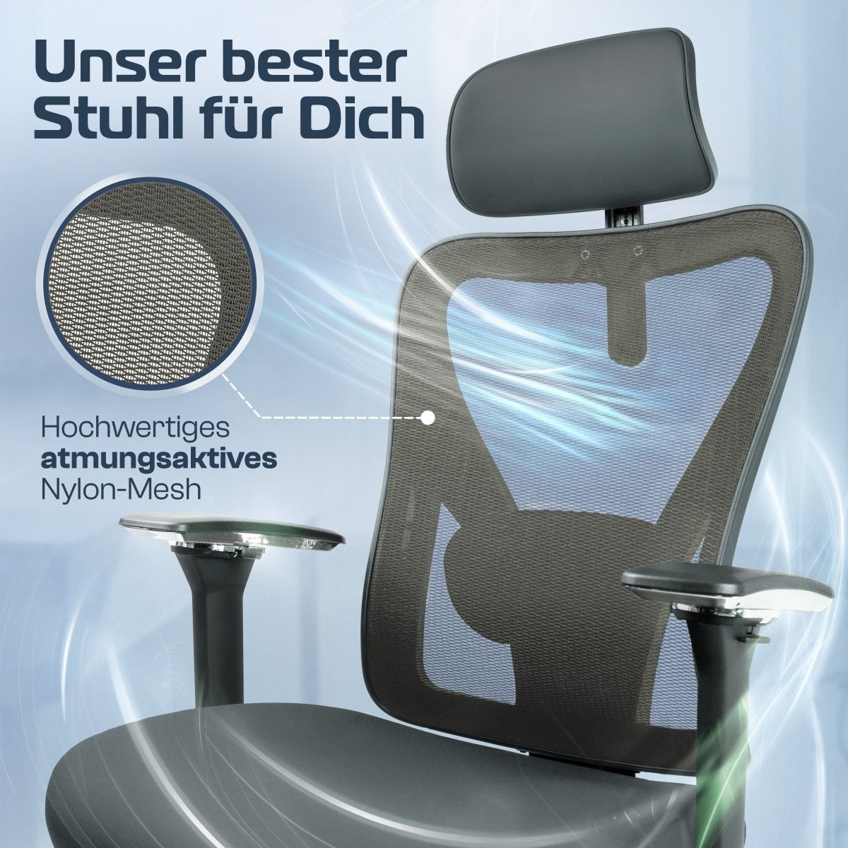 CLOUVOU CleverSeat - Ergonomischer Bürostuhl "Zeitloses Design trifft auf unschlagbare Qualität" - Clouvou #farbe_grau