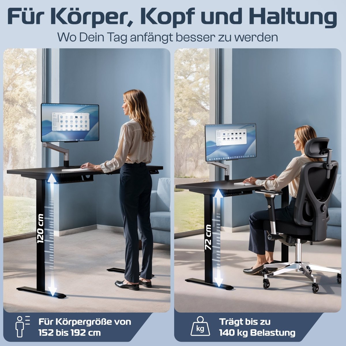 CLOUVOU ProBundle (Sitz - Stehtisch ProDesk & ProSeat) - Clouvou 160 x 80cm