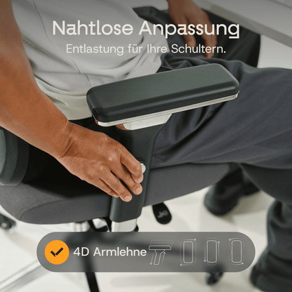 CLOUVOU CleverSeat - Ergonomischer Testsieger Bürostuhl - Clouvou Grau