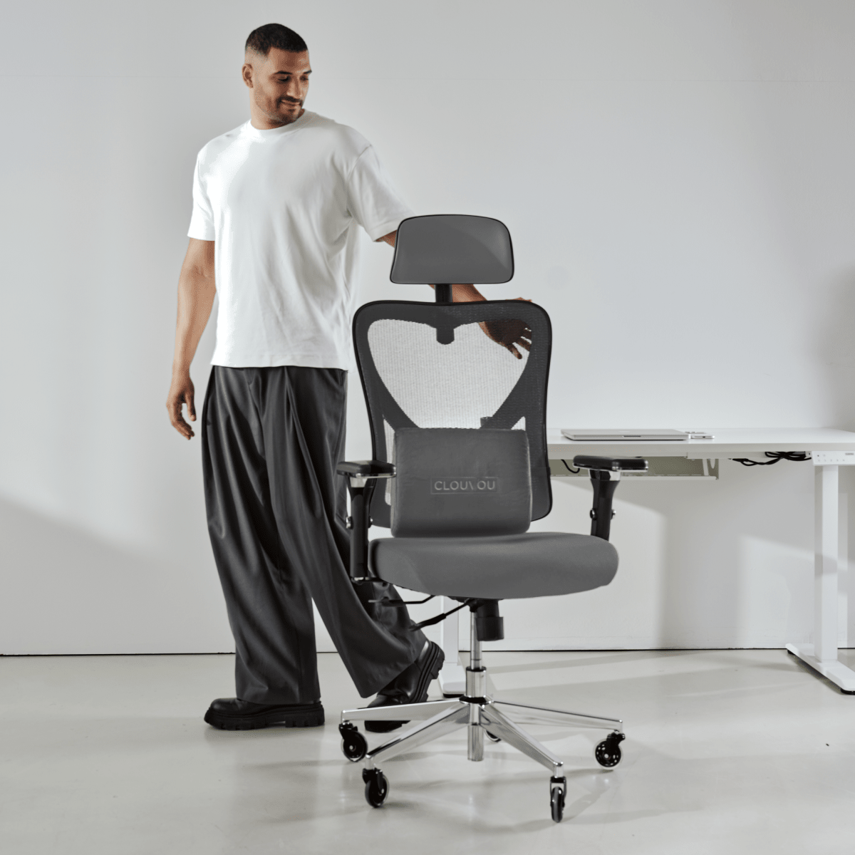 CLOUVOU CleverSeat - Ergonomischer Testsieger Bürostuhl - Clouvou Grau