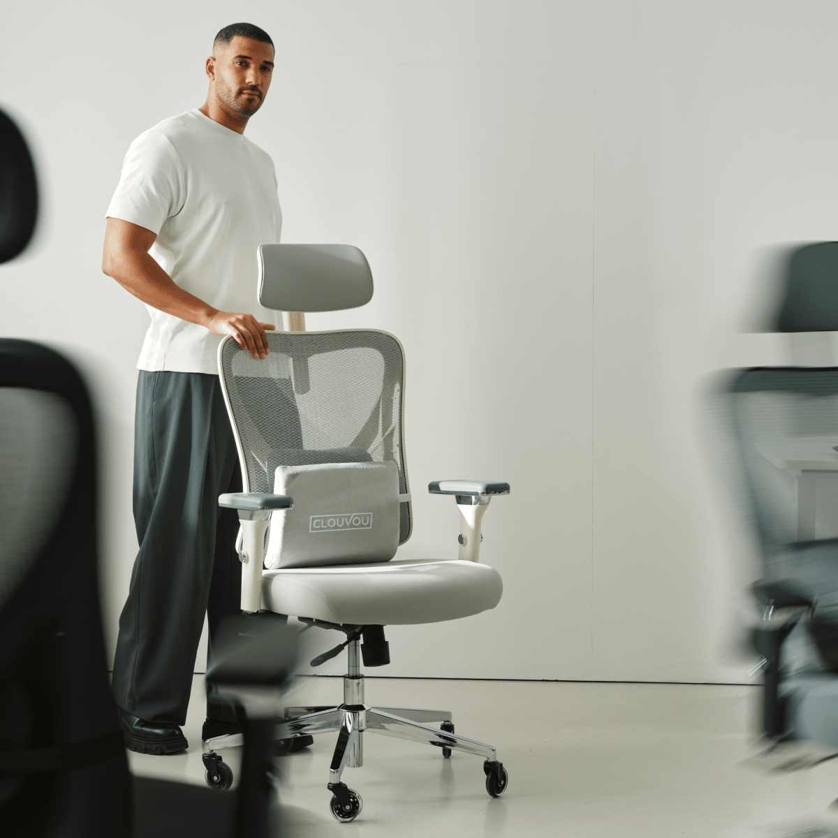 CLOUVOU CleverSeat - Ergonomischer Testsieger Bürostuhl - Clouvou Grau