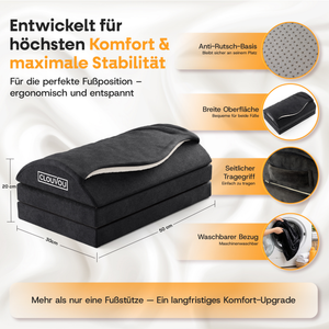 Clouvou MasterRest – Repose-pieds ergonomique | 3 niveaux de hauteur & poche chauffante