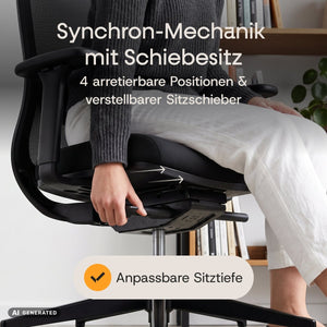 BALANCE – Ergonomischer Bürostuhl - Clouvou Schwarz