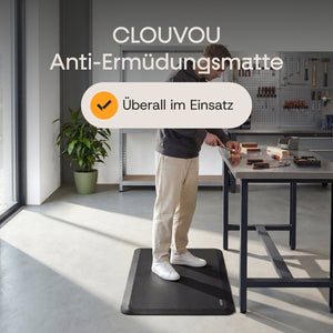 CleverMat – Ergonomische Anti-Ermüdungsmatte - Clouvou Black