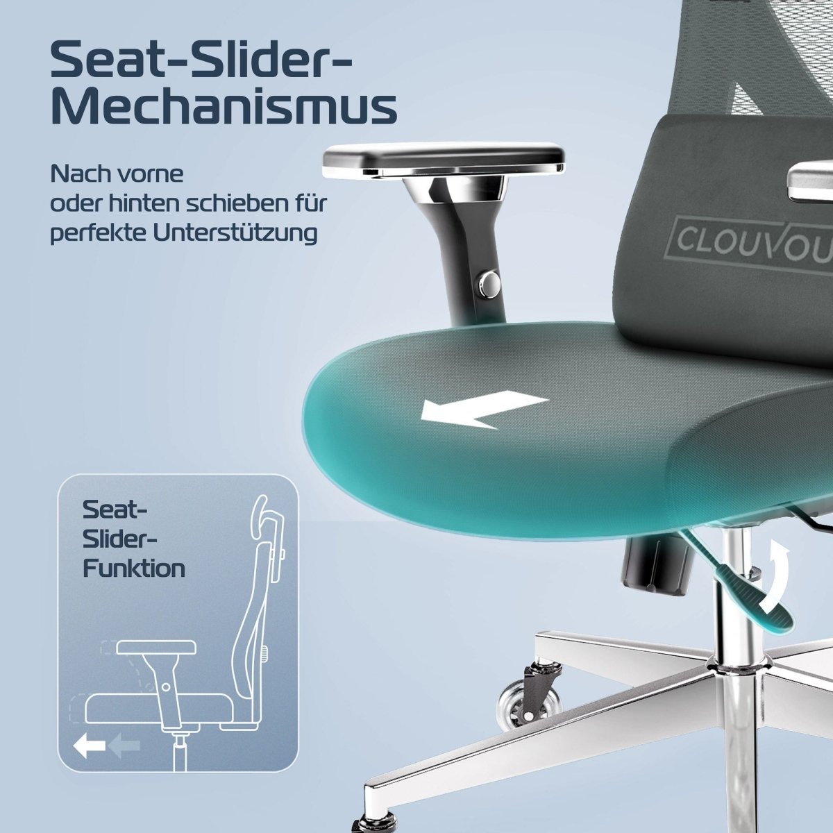 CLOUVOU CleverSeat - Ergonomischer Testsieger Bürostuhl - Clouvou Creme