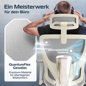 CLOUVOU MasterSeat – Ergonomischer Premium Bürostuhl - Clouvou Creme