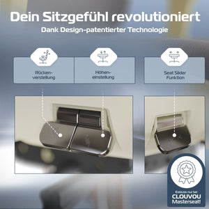 CLOUVOU MasterSeat – Ergonomischer Premium Bürostuhl - Clouvou Creme