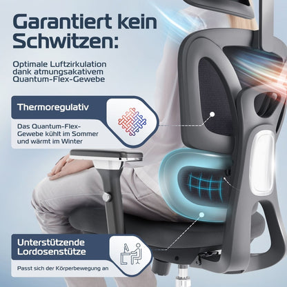 CLOUVOU ProSeat – Ergonomischer Premium Bürostuhl - Clouvou Creme